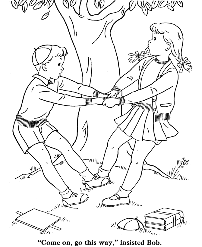 kids coloring pages under the apple tree printable