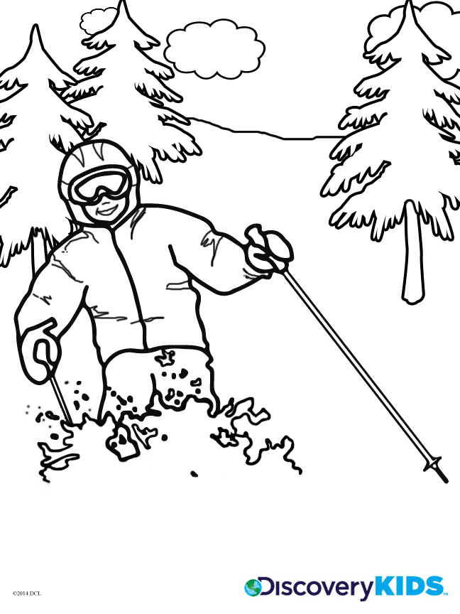 Skiing Coloring Page | Discovery Kids