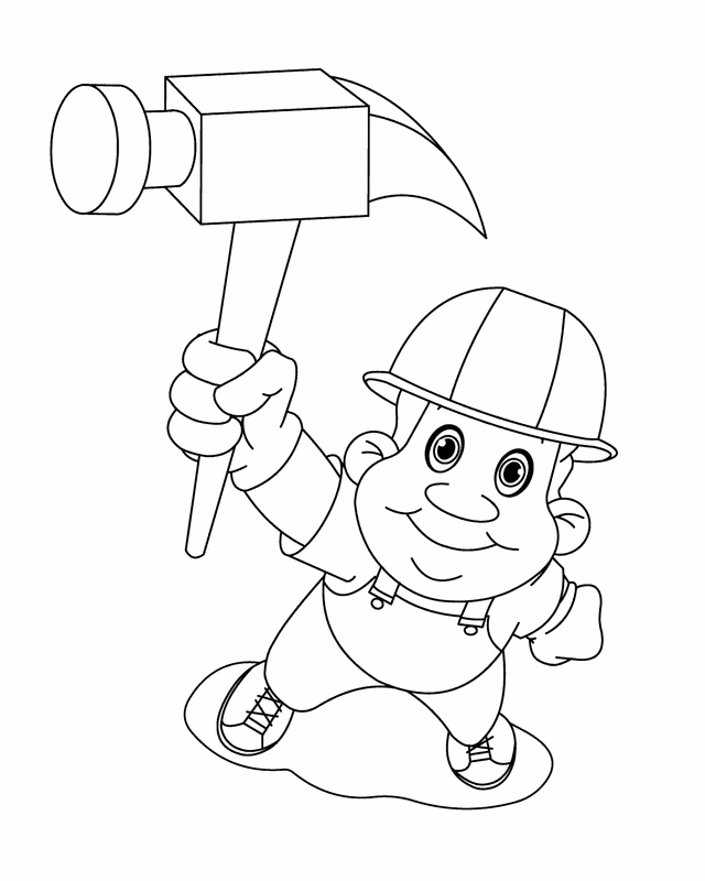 Labor Day worker - Free Printable Coloring Pages