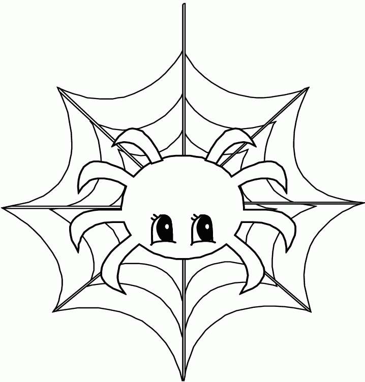 Cute Animal Spider Cartoon Coloring Page - Animal Coloring Pages