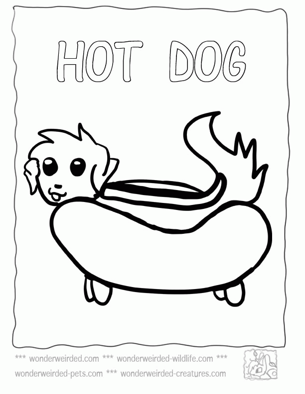 Food Coloring Pages Cartoon Hot Dog, Echo