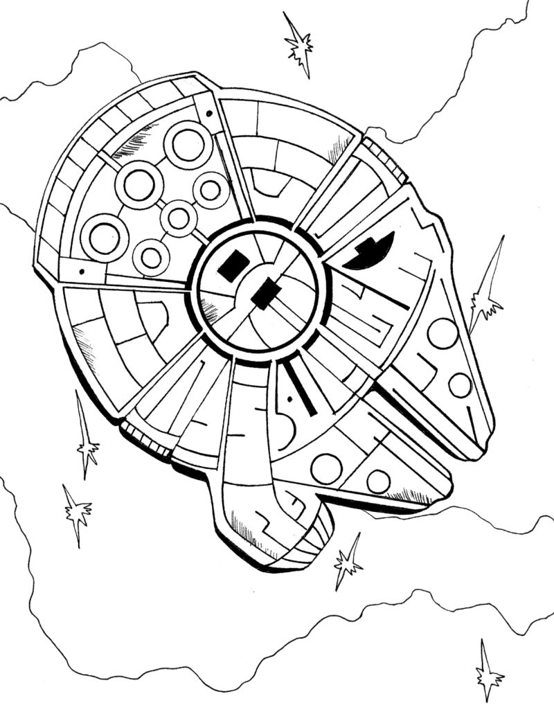 Free Printable Millennium Falcon Coloring Page | Mama Likes This