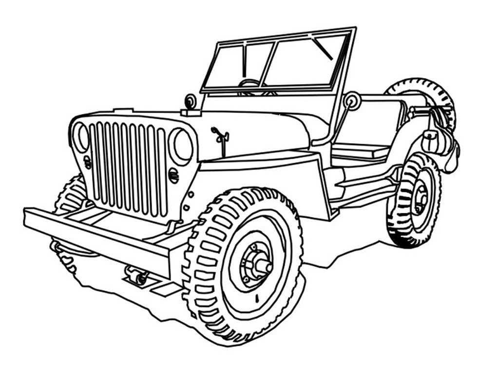 Military Jeep Coloring Pages Realistic Coloring Pages - Coloring Labs