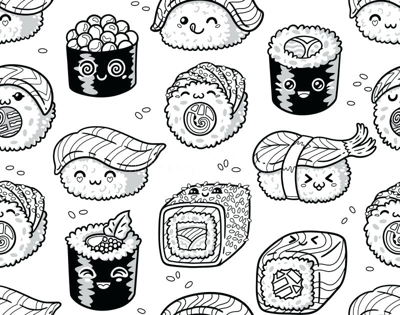 Sushi Cat Coloring Pages