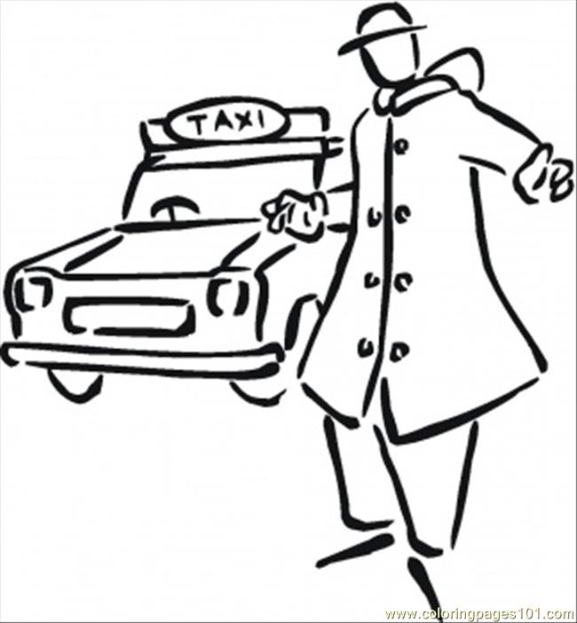 Ome To The Taxi Coloring Page Coloring Page - Free Land Transport ...