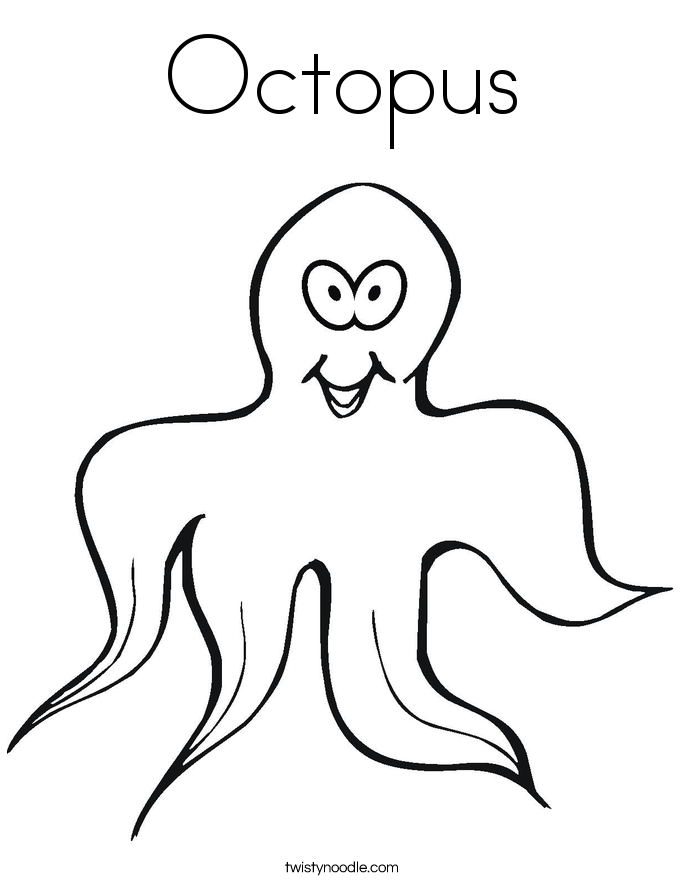 An octopus has 8 arms Coloring Page - Twisty Noodle