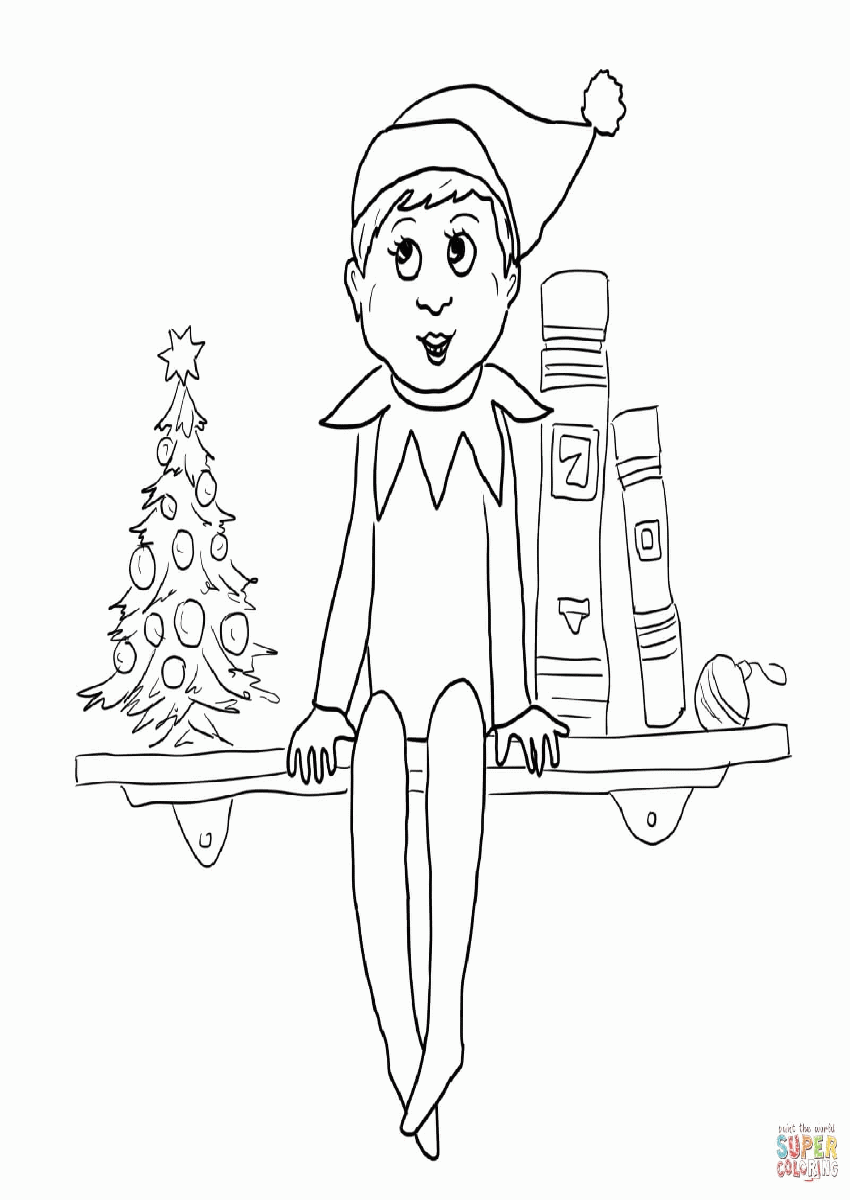 Elf On The Shelf Coloring Pages - Coloring Page