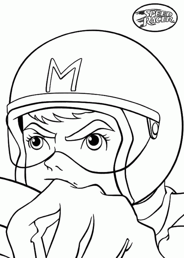Concentrate in Racing in Speed Racer Coloring Page