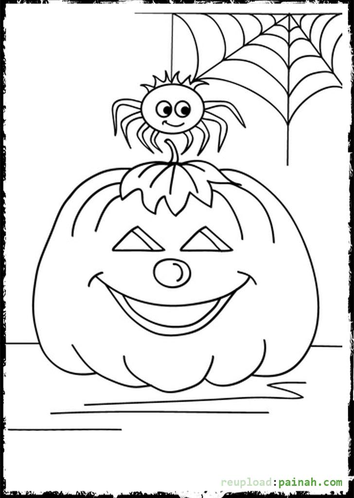 Cute Halloween Spider Coloring Page