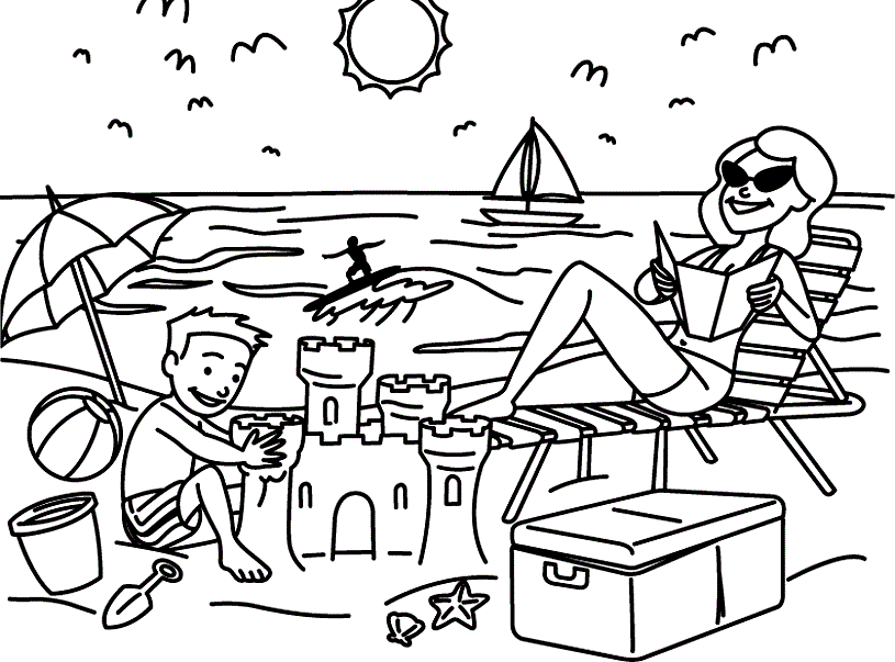 Printable Beach Coloring Pages | Coloring Me