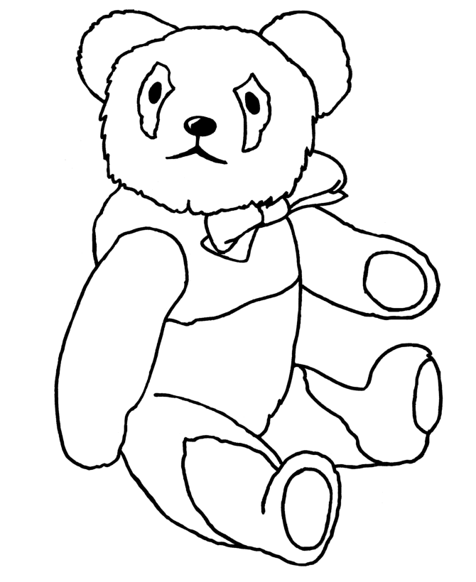 Toy Animal Coloring Pages | Teddy Bear Panda Coloring Page and ...