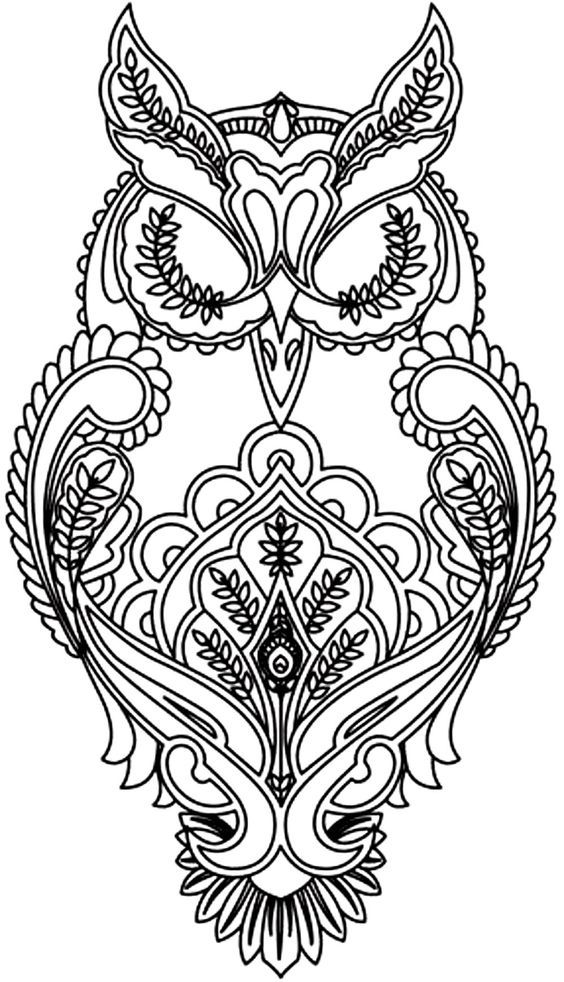Free coloring page Â«coloring-adult-difficult-owlÂ». | Craft Ideas ...