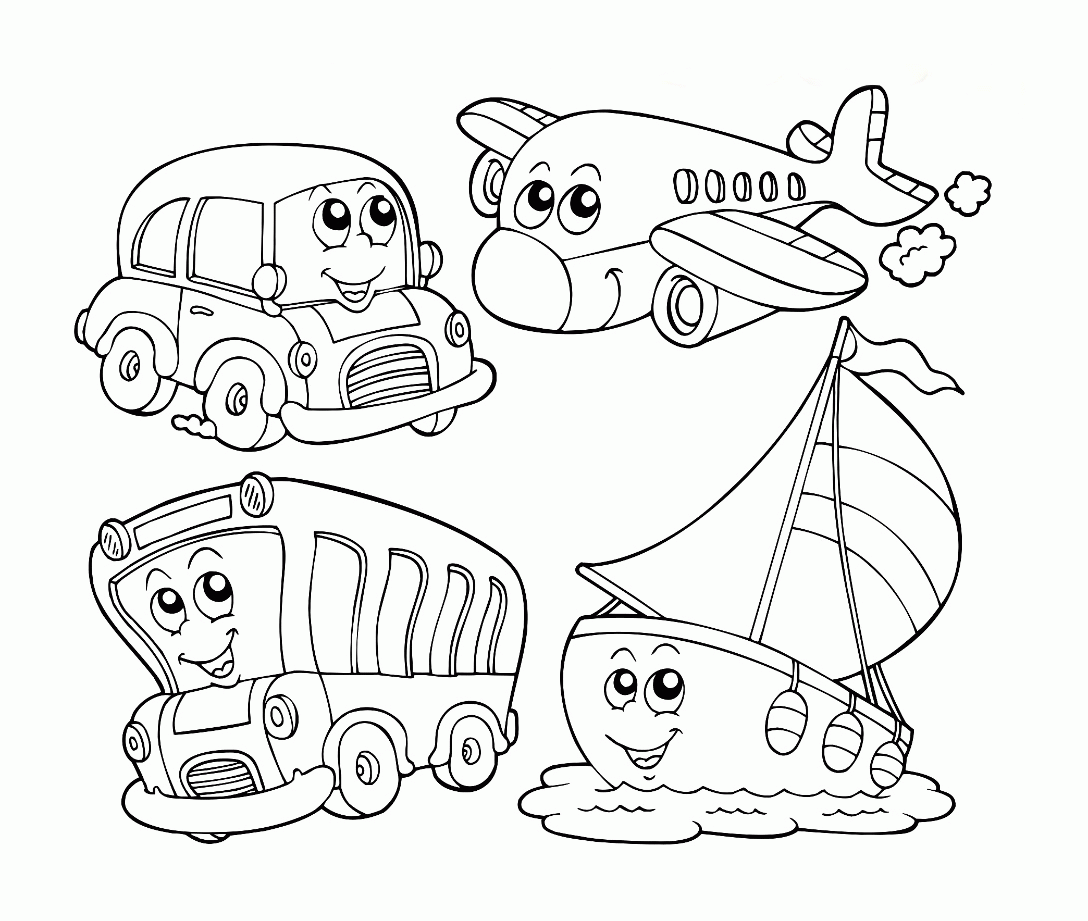 Hot Air Balloon Preschool Coloring Pages Transportation ...