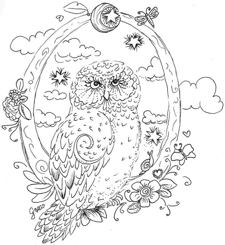 Art Owl Coloring Page - Coloring Pages For All Ages