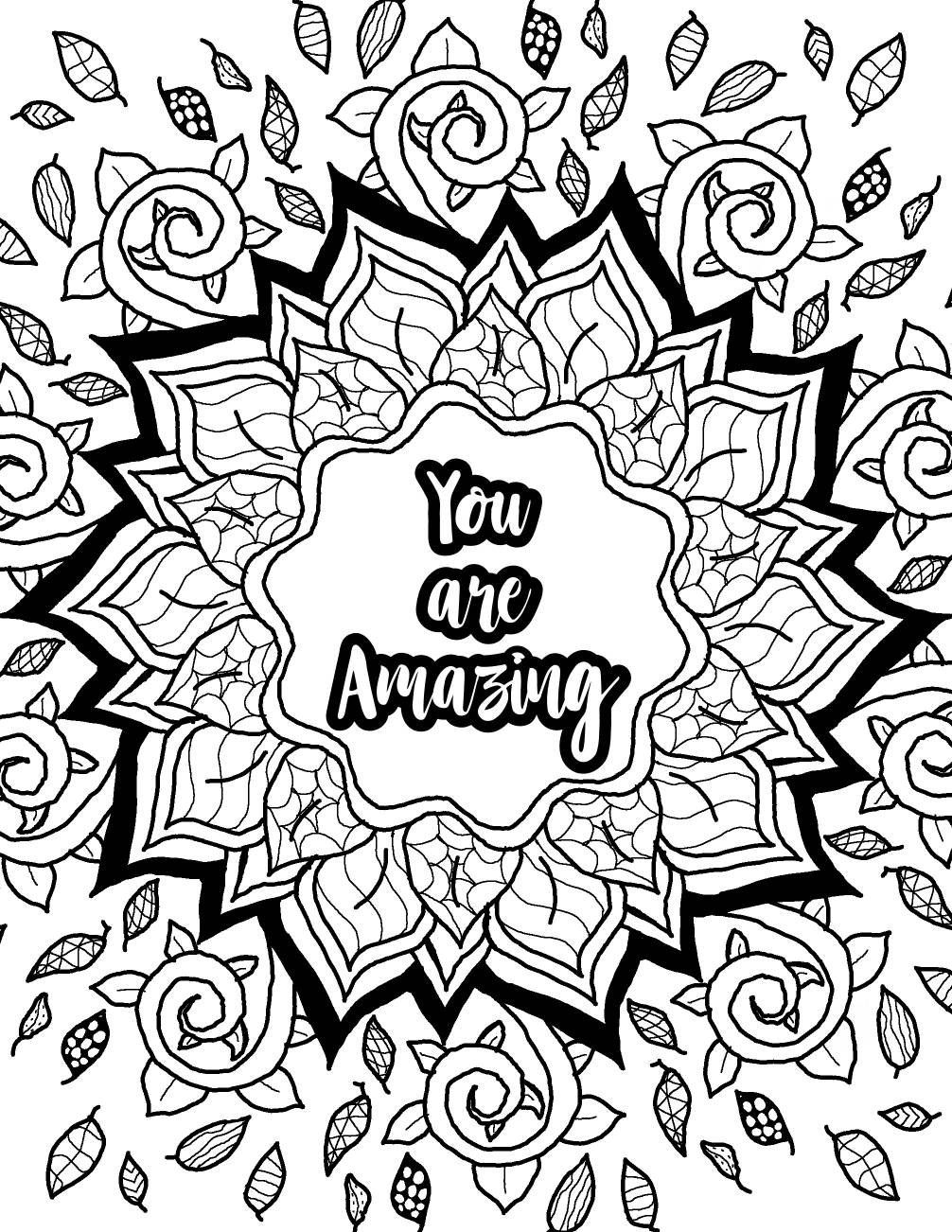 Adult coloring book, printable coloring pages, inspirational ...
