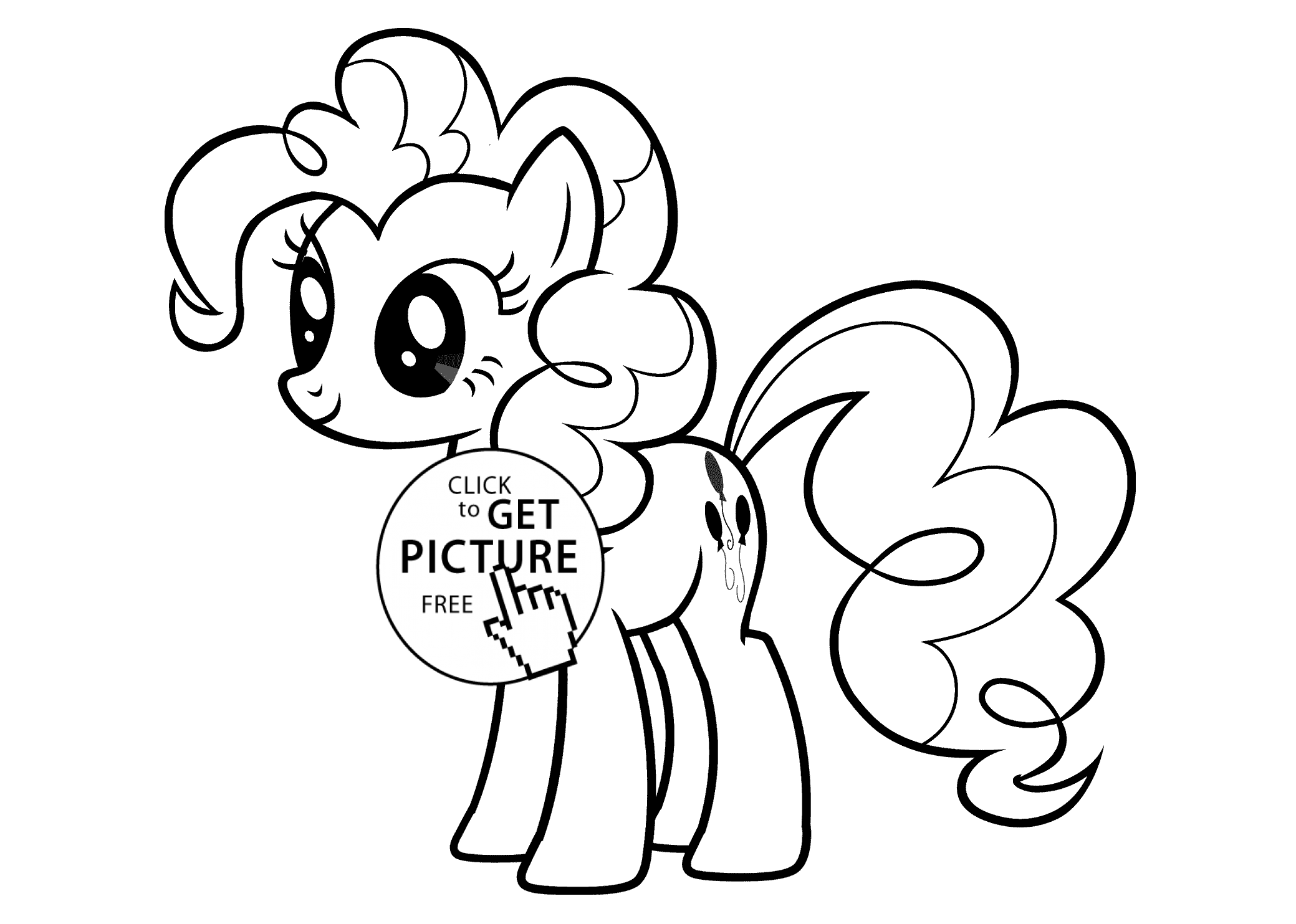 My Little Pony Pinkie Pie coloring pages for kids printable free