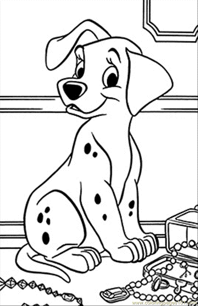 Happy Dalmatian Coloring Page | Kids Coloring Page