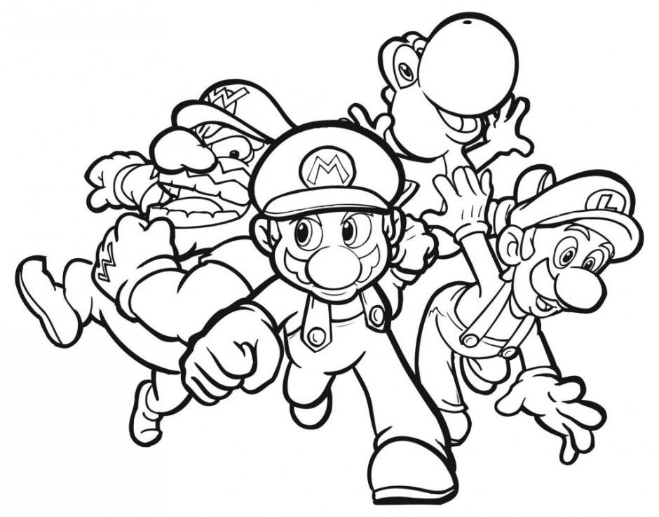 Free Super Mario Brothers Coloring Pages Tattoo Page Hagio Graphic