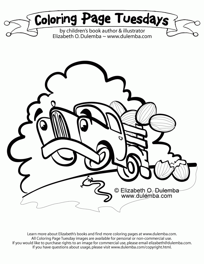 dulemba: Coloring Page Tuesday - Scared Watermelon Truck