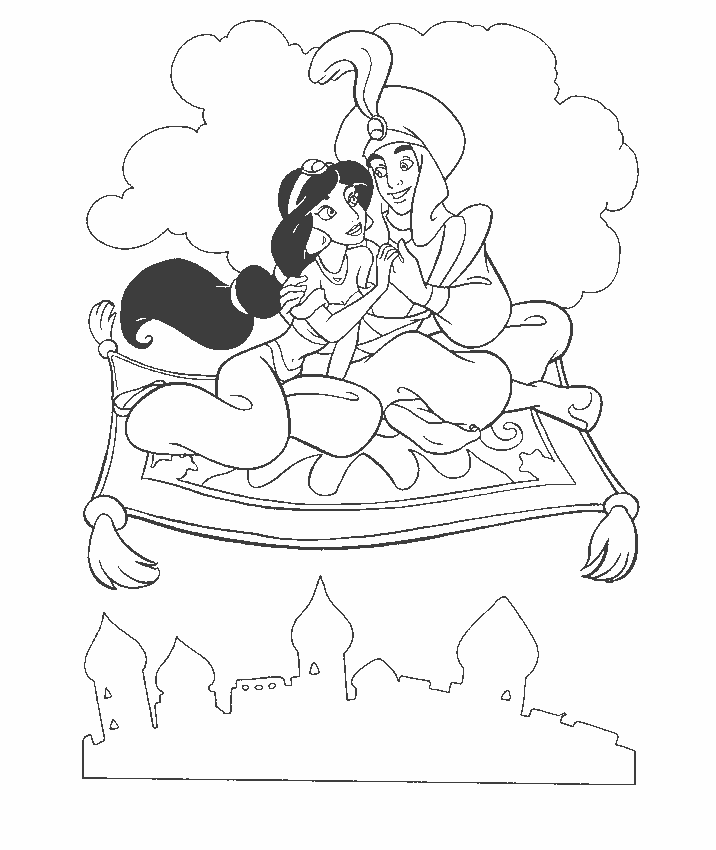 Aladdin Coloring Pages 2 #980 Disney Coloring Book Res: 716x850