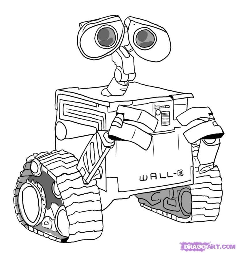 How To Draw Wall-E, Step by Step, Disney Characters, Cartoons