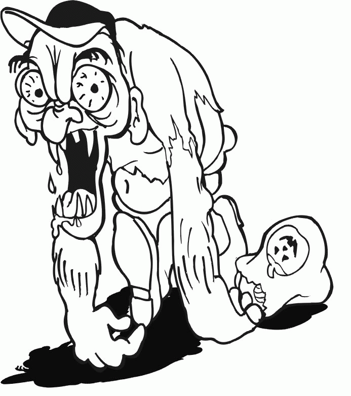 Spooky Halloween Devil And Litter Box Coloring Page |Halloween