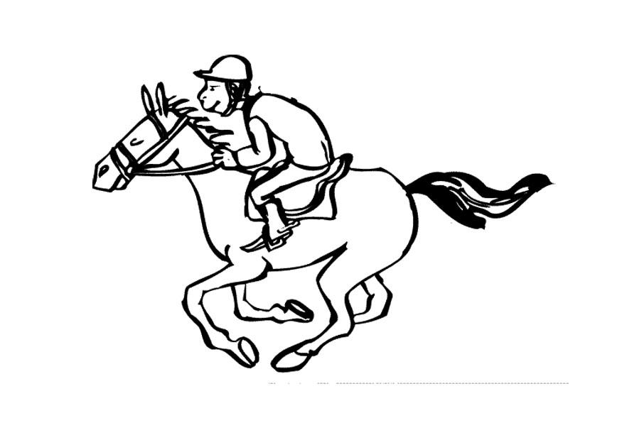 Coloring page horse racing - img 10273.