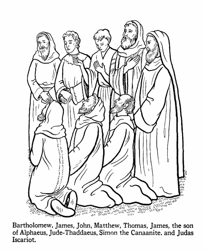 bible printables apostles coloring pages all