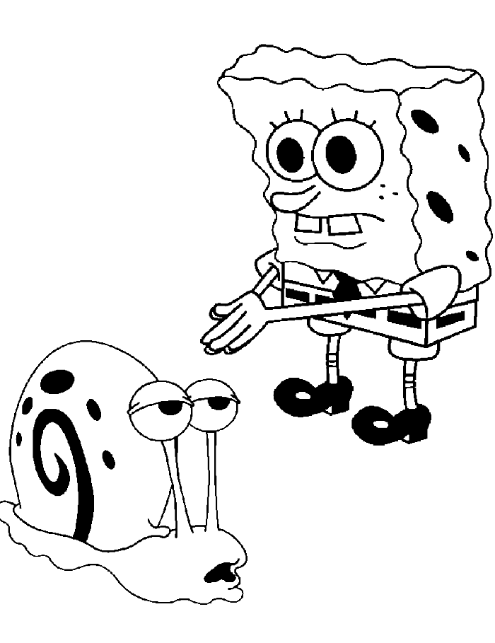 Spongebob And Gary Coloring Page - Spongebob Coloring Pages : Free