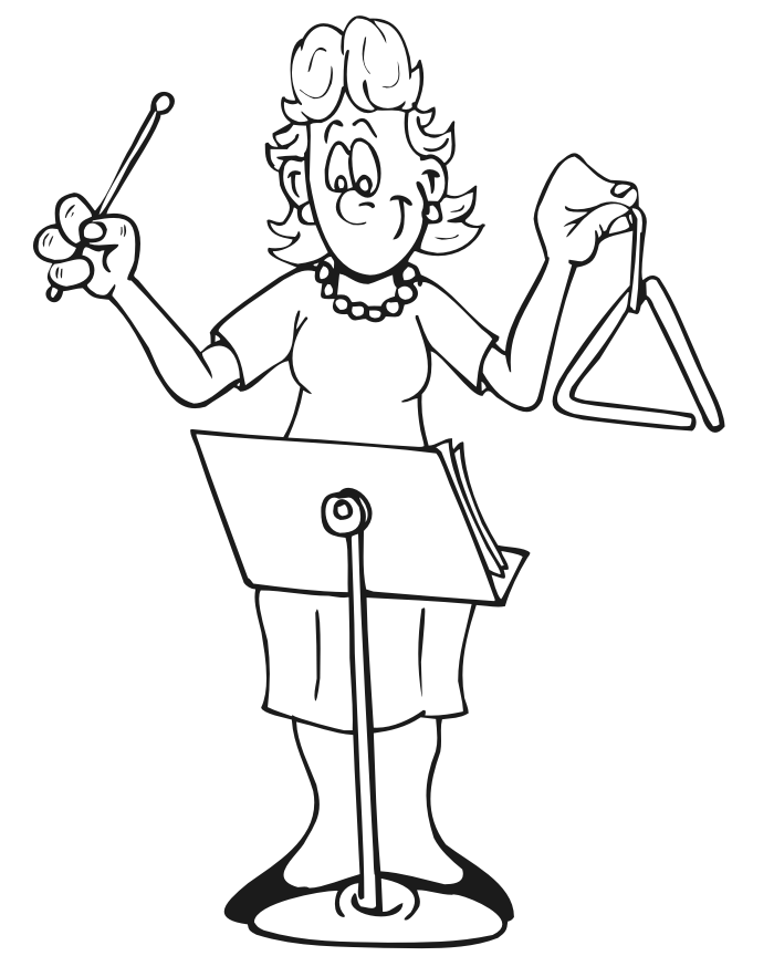 Music Coloring Page | Triangle Player