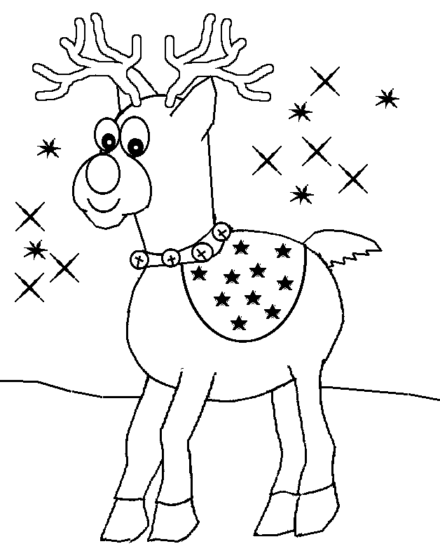 Reindeer - Free Coloring Pages for Kids - Printable Colouring Sheets