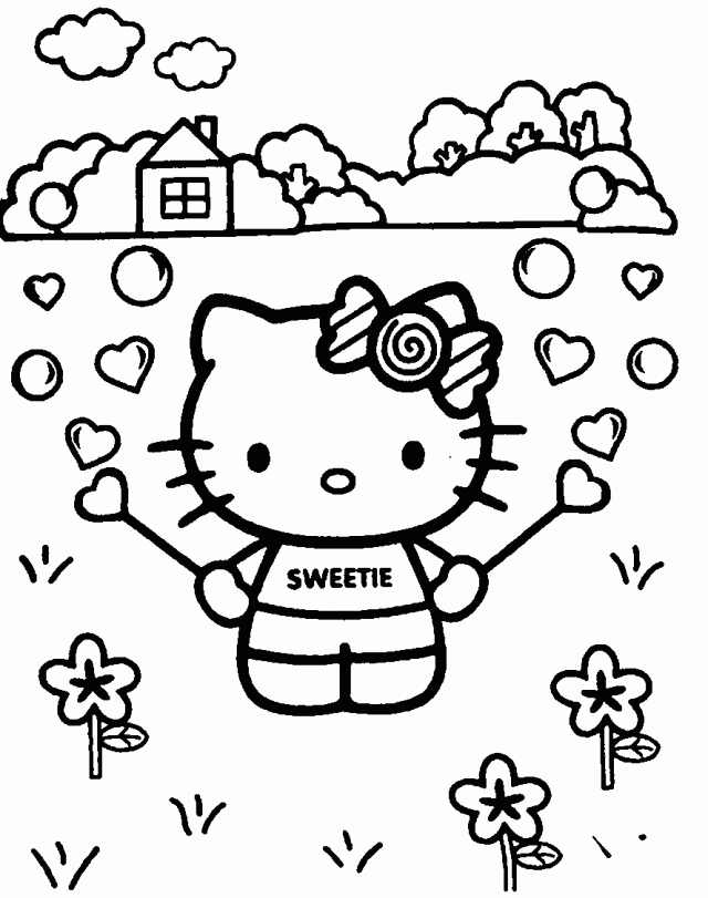 Creating Custom Hello Kitty Pictures To Color For Children 249036