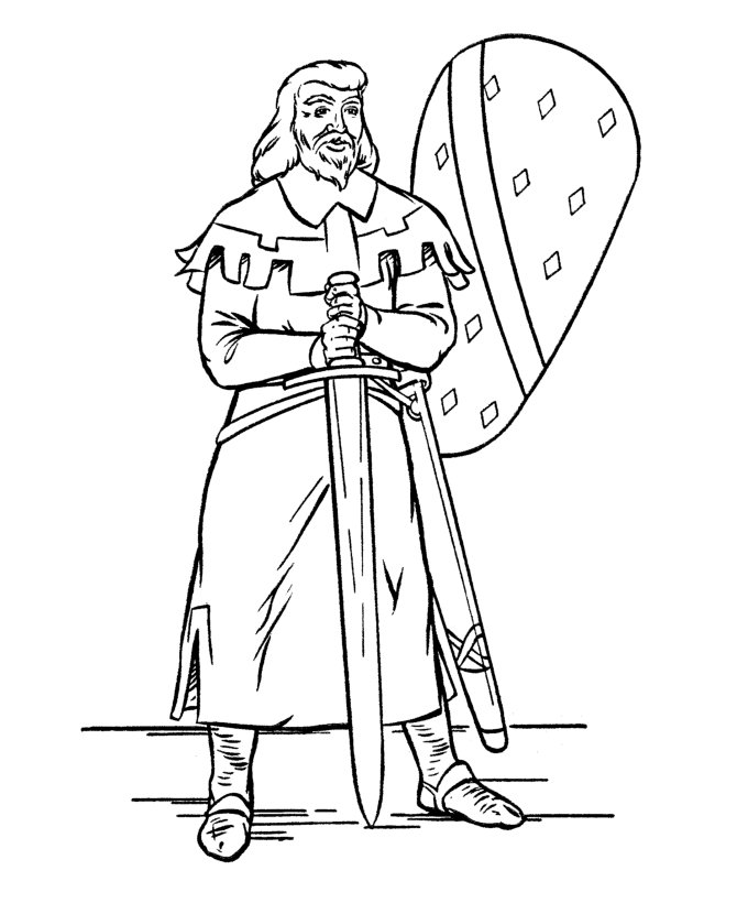 BlueBonkers - Medieval Knights in Armor Coloring Sheets - Medieval