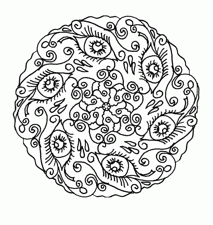 Coloring Pages Images Free Printable Complex Mandala Coloring