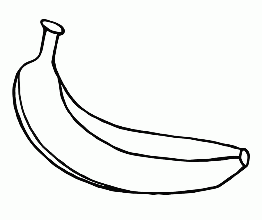 One Large Banana Coloring Page: One Large Banana Coloring Page
