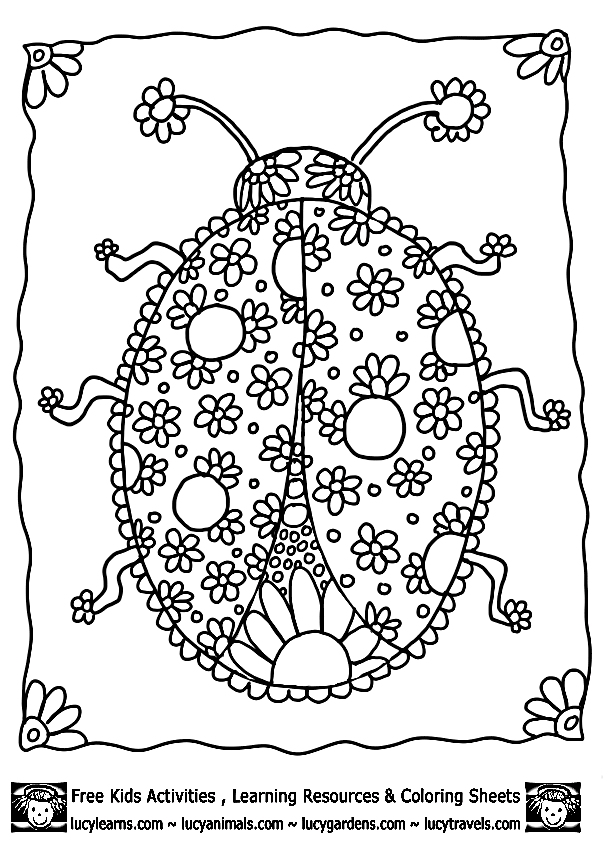 Ladybug Coloring Pages For Kids - Free Printable Coloring Pages