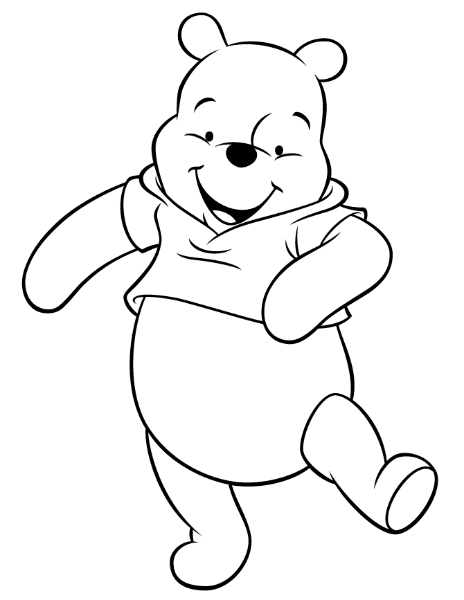 Winnie The Pooh Bear Crawling Coloring Page | Free Printable