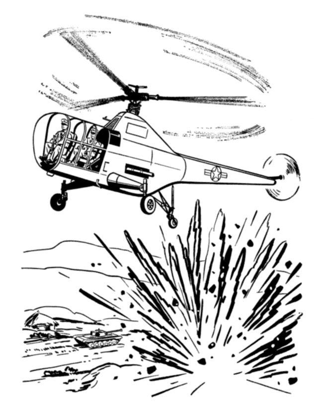 Memorial Day Coloring Pages - Helicopter Pilot Coloring Pages