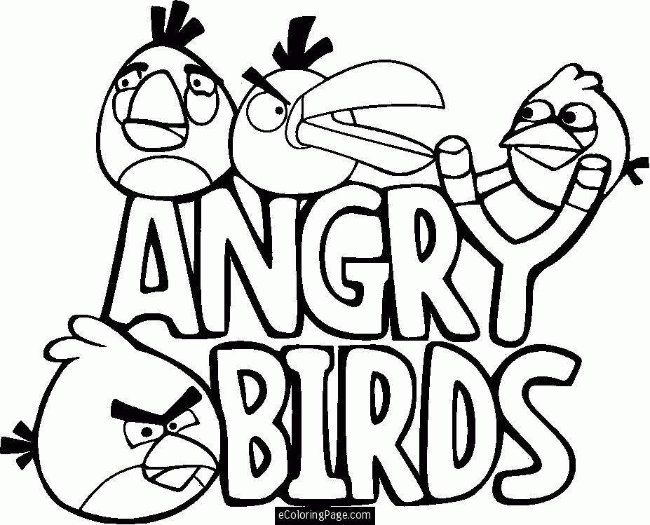 Angry Birds Slingshot Printable Coloring Page | ecoloringpage.com