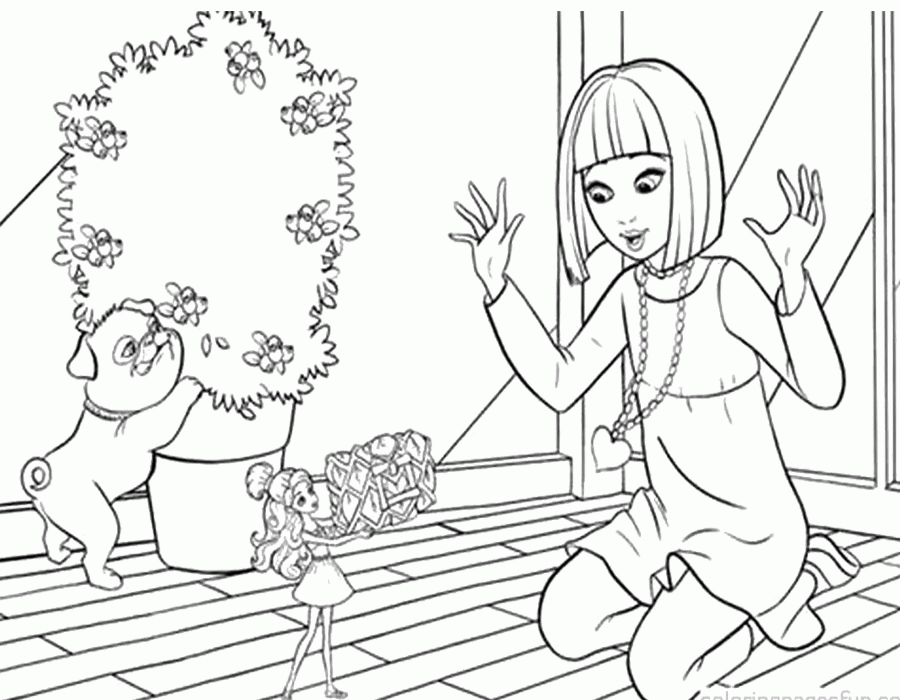 Barbie Thumbelina Love Coloring Pages - Barbie Thumbelina Coloring