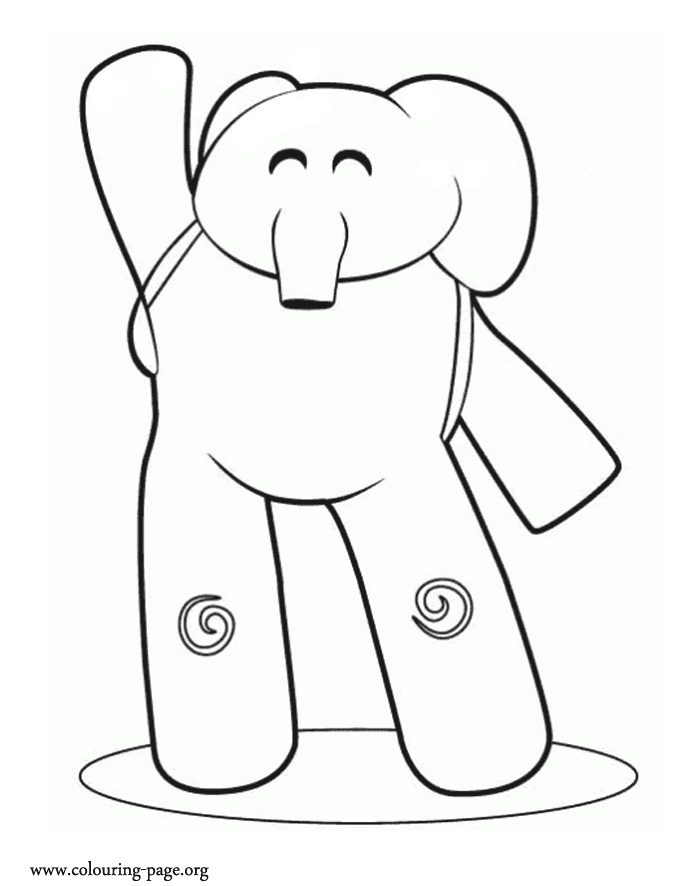 Pocoyo - Friendly elephant Elly coloring page