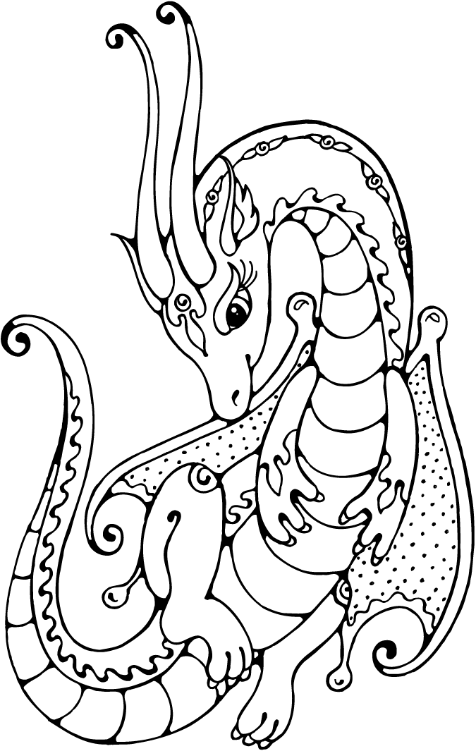 Dragon Coloring pages - Kiddies Coloring Pages