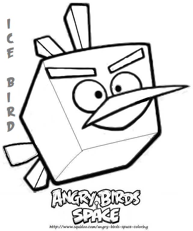 Angry Bird Coloring Page Ice Bird Red Angry Bird Space Coloring