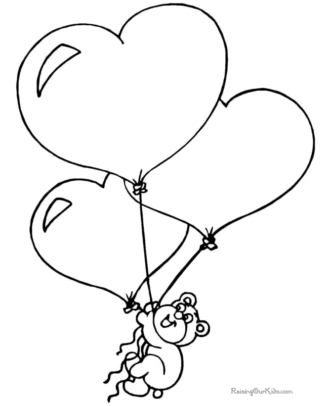 Printable Valentine Bear Coloring Page - 008