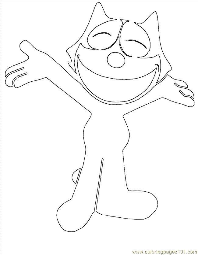 Coloring Pages Felix The Cat Stencil (Mammals > Cats) - free