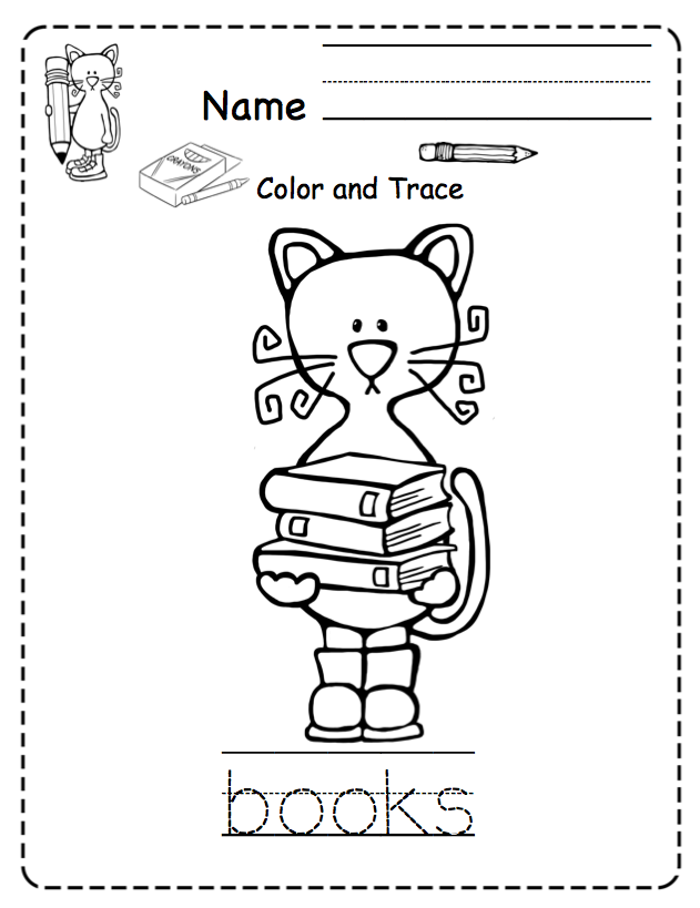 Preschool Printables: Toddler Cool Cat at School