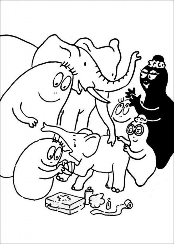 Cartoon: Barbapapa Helping Printable Coloring Pages Picture
