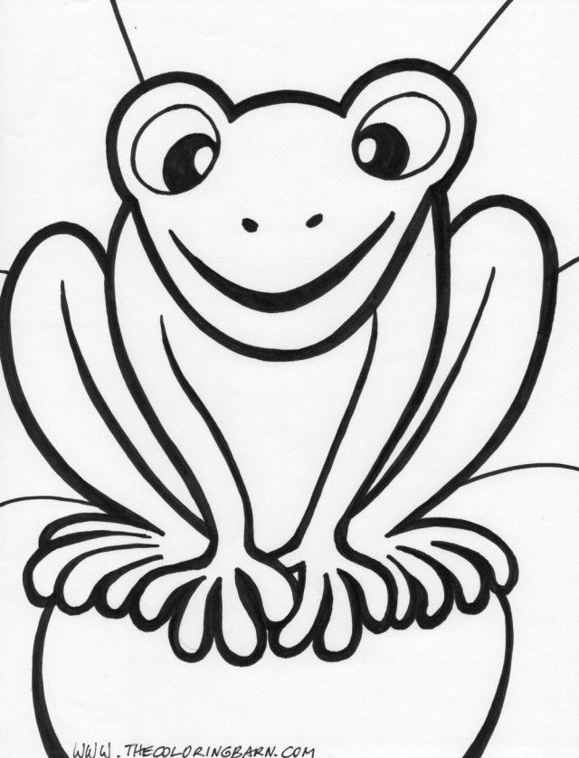 Funny Frog Coloring Page | Laptopezine.