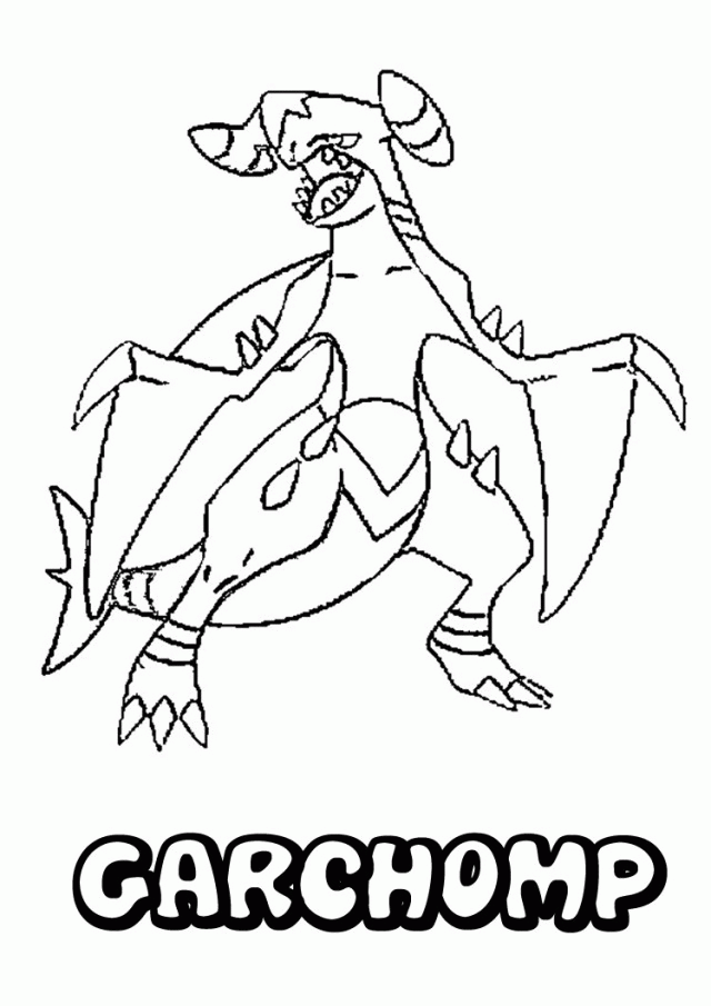 Pokemon Coloring Pages Garchomp Coloring Pages For Kids 206623