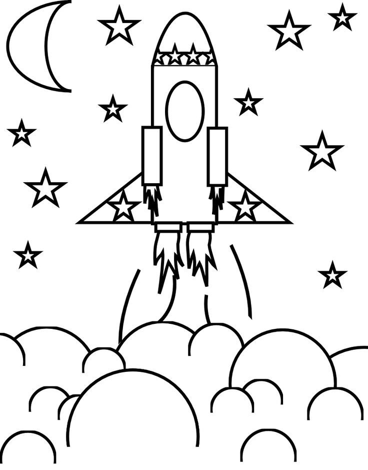 Rocket Ship coloring page | Kids in mind